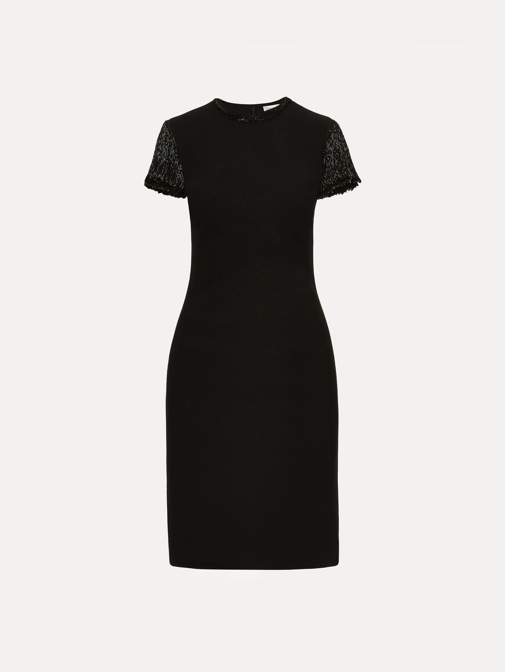 Oscar de la Renta Bugle Bead Embroidered Cocktail Dress