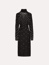 Oscar de la Renta Pearl Cluster Georgette Dress