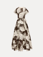 Oscar de la Renta Feather Cotton Poplin Dress