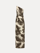 Oscar de la Renta Feather Jersey Maxi Dress