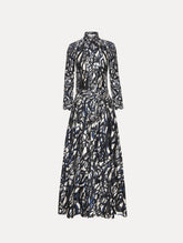 Oscar de la Renta Abstract Sketch Silk Twill Dress
