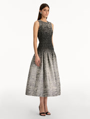Oscar de la Renta Ombré Lurex Bouclé Jacquard Dress