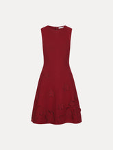 Oscar de la Renta Laser-Cut Floral Knit Dress