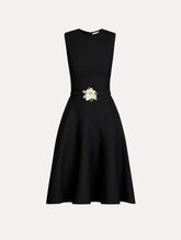 Oscar de la Renta Floral Belt Sleeveless Dress