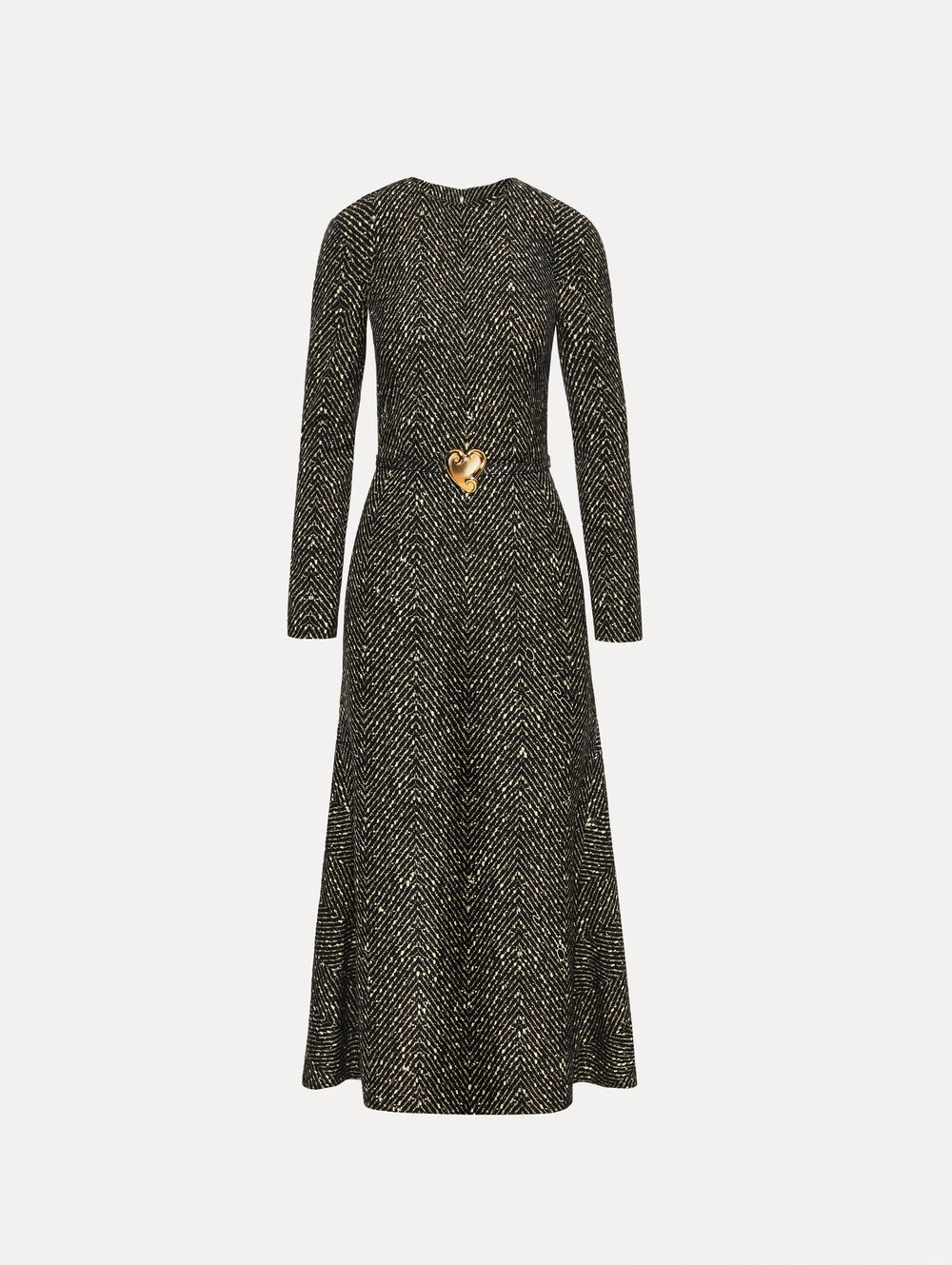 Oscar de la Renta Chevron Wool Dress