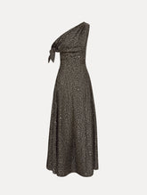 Oscar de la Renta Chevron Silk Twill Dress