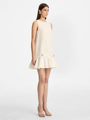 Oscar de la Renta Oscar Chain-Link Cotton Poplin Dress