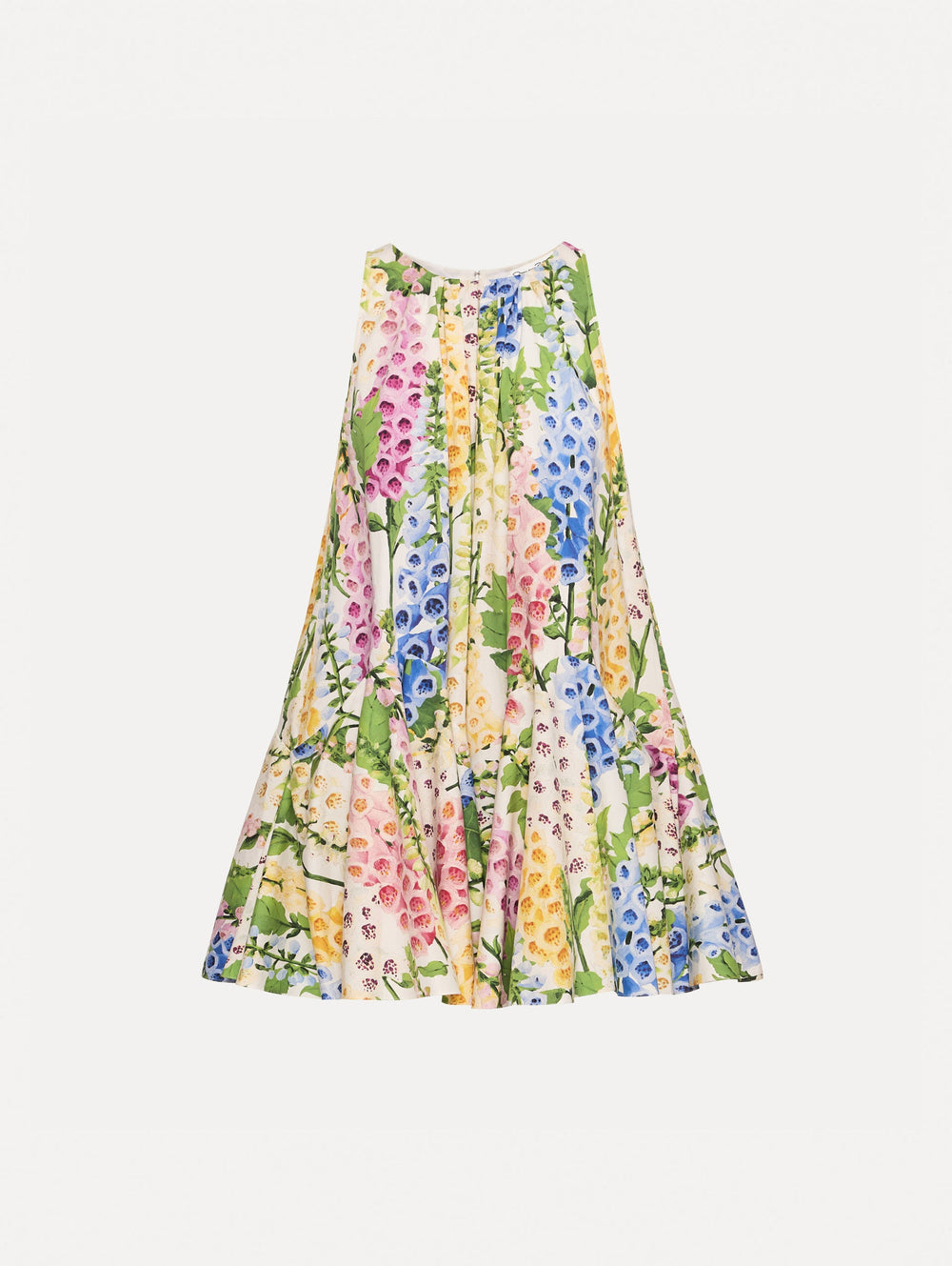 Oscar de la Renta Foxglove Cotton Poplin Trapeze Dress