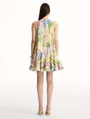 Oscar de la Renta Foxglove Cotton Poplin Trapeze Dress