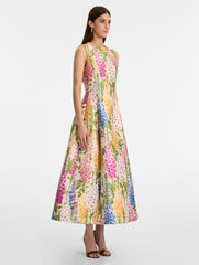 Oscar de la Renta Foxglove Jacquard Cocktail Dress