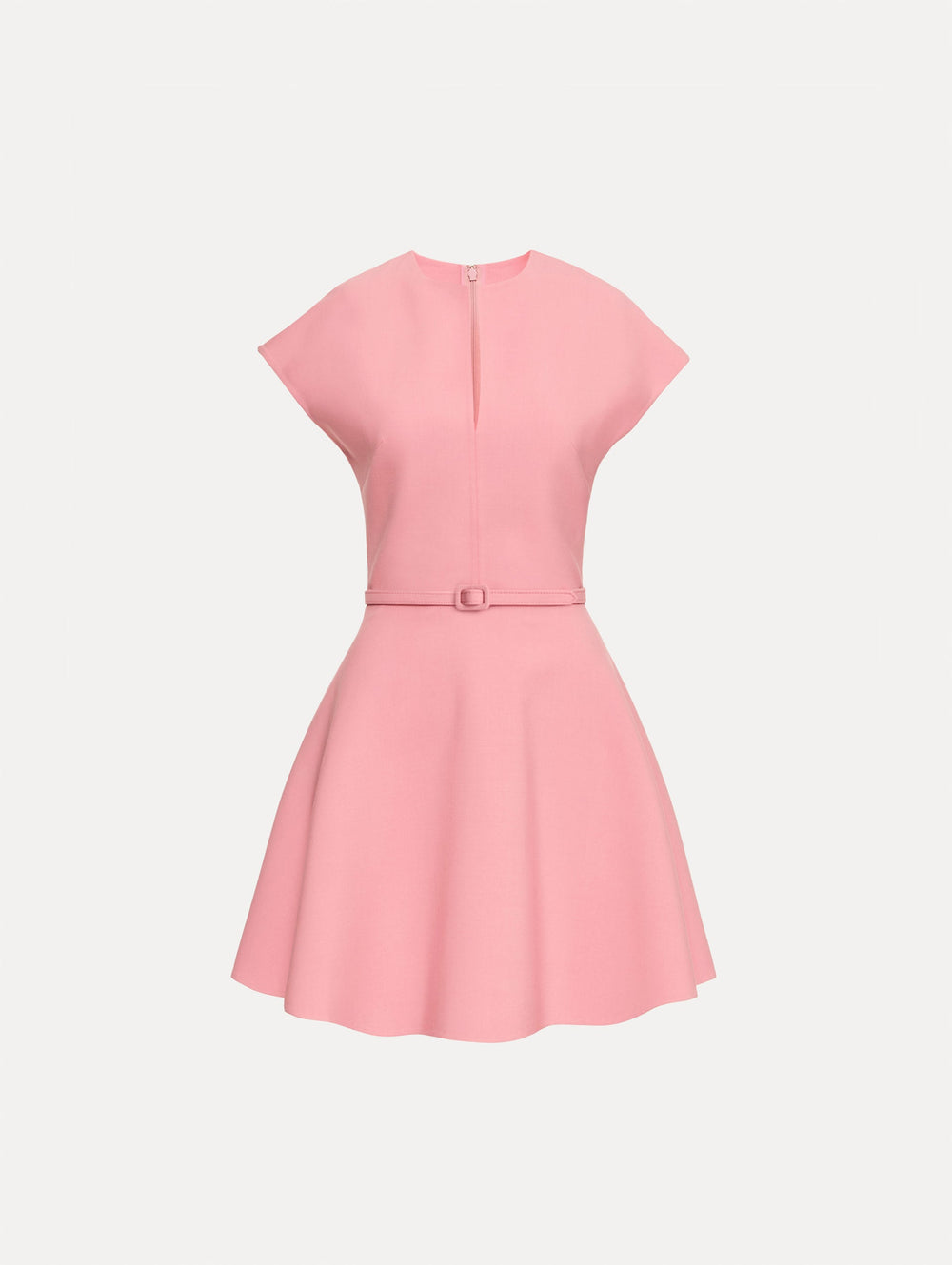Oscar de la Renta Split Neck Wool Mini Dress
