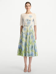 Oscar de la Renta Degradé Allium Cotton Poplin Dress
