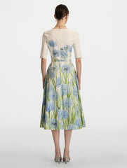 Oscar de la Renta Degradé Allium Cotton Poplin Dress