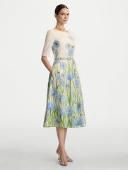 Oscar de la Renta Degradé Allium Cotton Poplin Dress