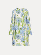 Oscar de la Renta Allium Cotton Poplin Long Sleeve Shift Dress