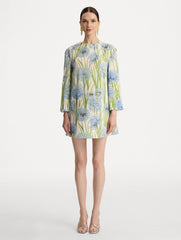 Oscar de la Renta Allium Cotton Poplin Long Sleeve Shift Dress