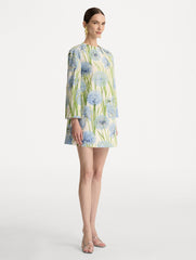 Oscar de la Renta Allium Cotton Poplin Long Sleeve Shift Dress