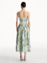 Oscar de la Renta Allium Embroidered Cotton Poplin Dress