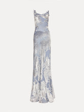 Oscar de la Renta Feather Velvet Devoré Gown