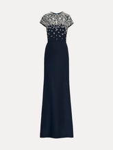 Oscar de la Renta Mosaic Crystal Embroidered Cady Gown