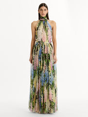 Oscar de la Renta Foxglove Chiffon Gown
