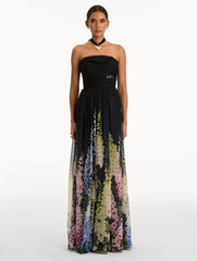 Oscar de la Renta Degradé Foxglove Chiffon Gown