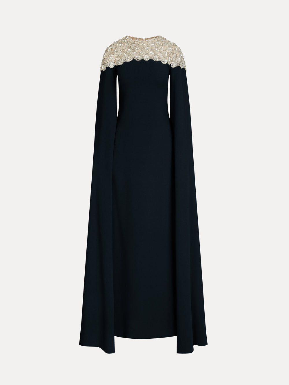 Oscar de la Renta Mother of Pearl Embroidered Caftan