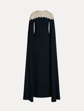 Oscar de la Renta Mother of Pearl Embroidered Caftan