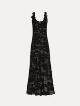 Oscar de la Renta Floral Cutout Threadwork Gown