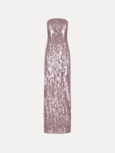 Oscar de la Renta Sequin Fringe Strapless Gown