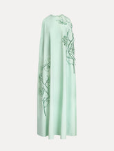 Oscar de la Renta Porcelain Flower Cutout Caftan