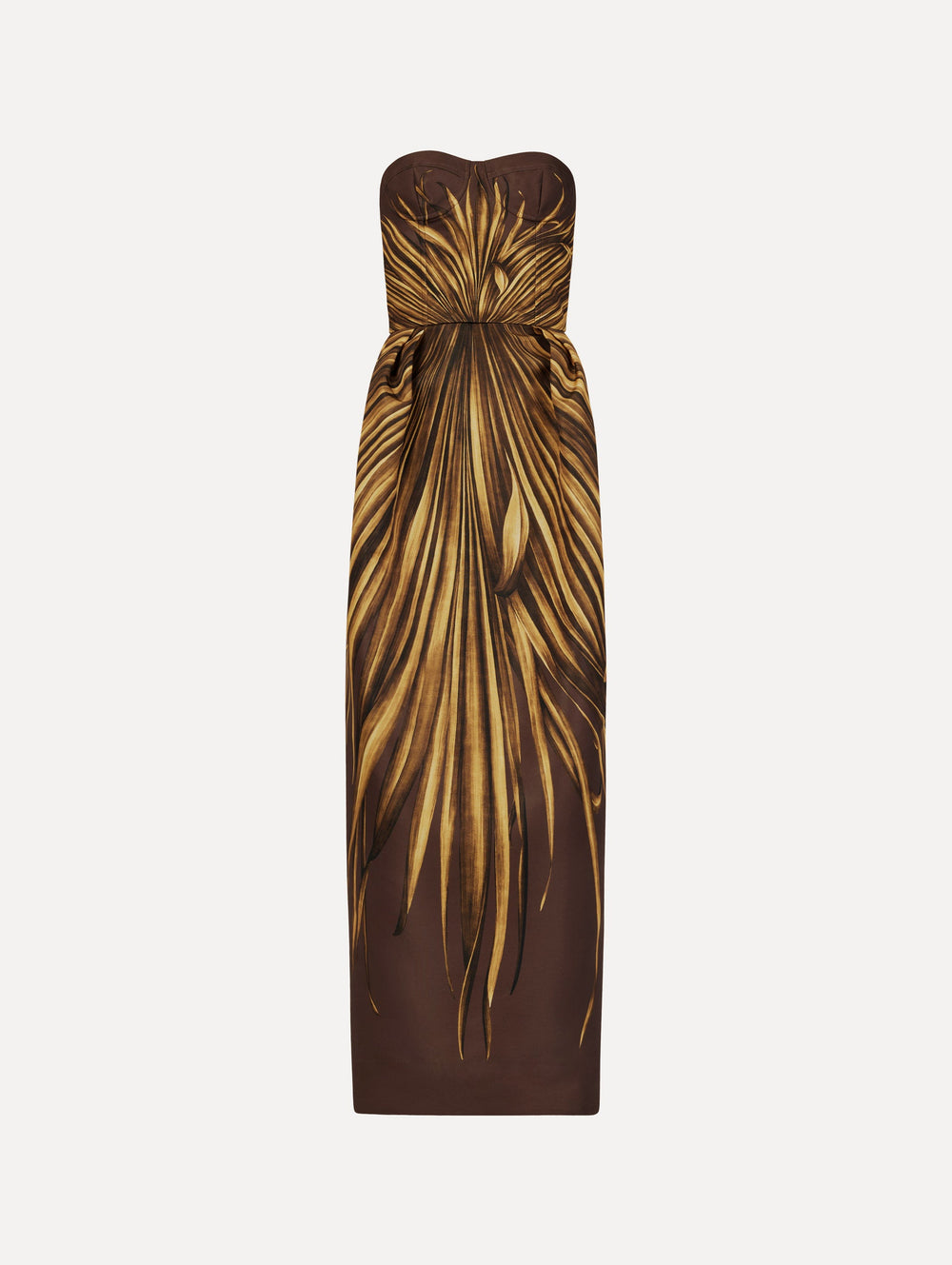 Oscar de la Renta Palm Leaves Faille Gown
