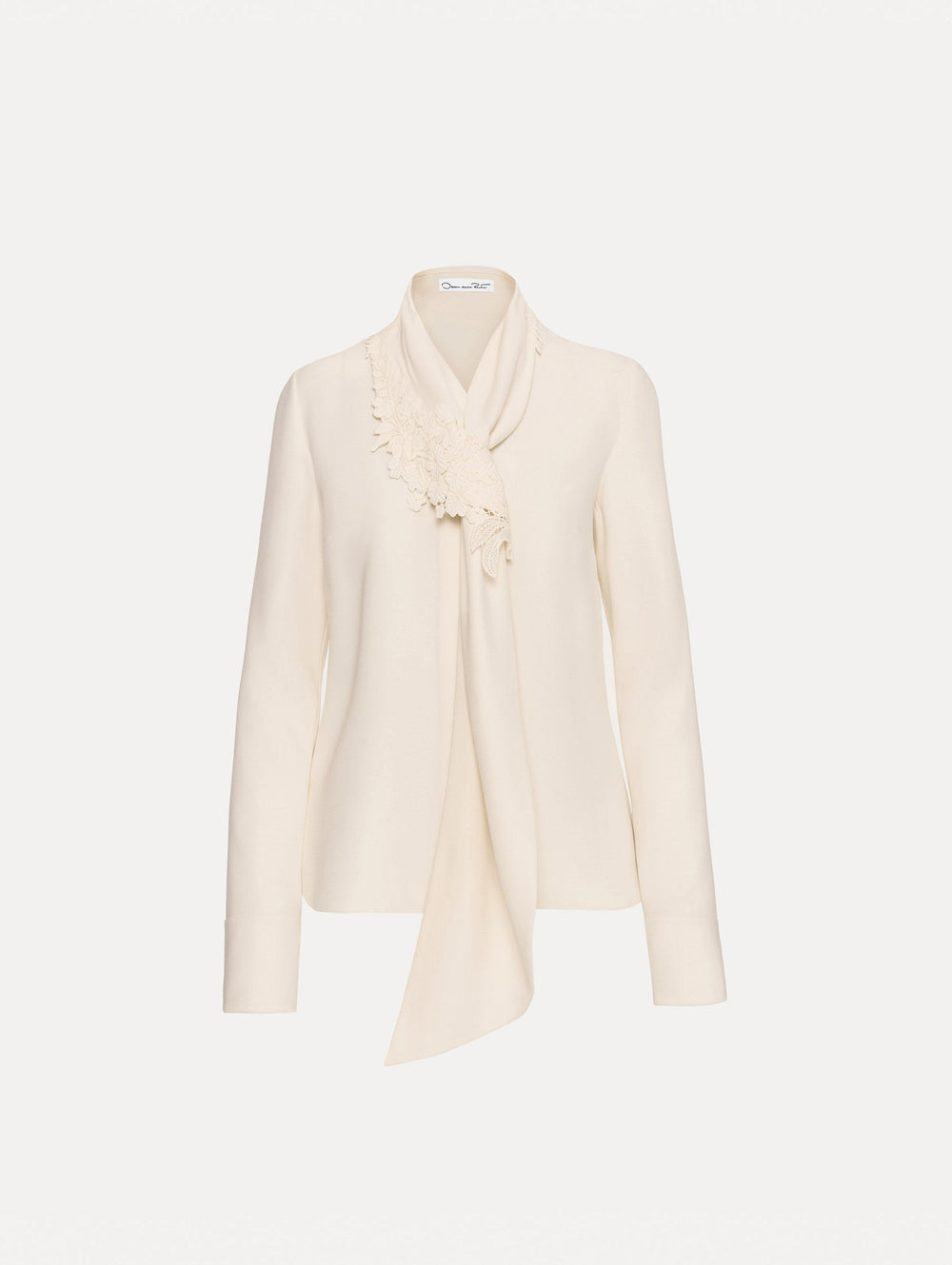 Oscar de la Renta Foxglove Tie-Neck Georgette Blouse
