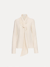 Oscar de la Renta Foxglove Tie-Neck Georgette Blouse