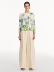 Oscar de la Renta Allium Printed Pullover
