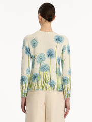 Oscar de la Renta Allium Printed Pullover