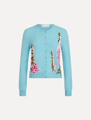 Oscar de la Renta Foxglove Threadwork Cardigan