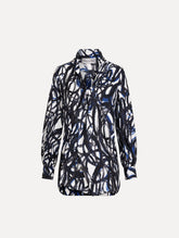 Oscar de la Renta Abstract Sketch Silk Twill Blouse