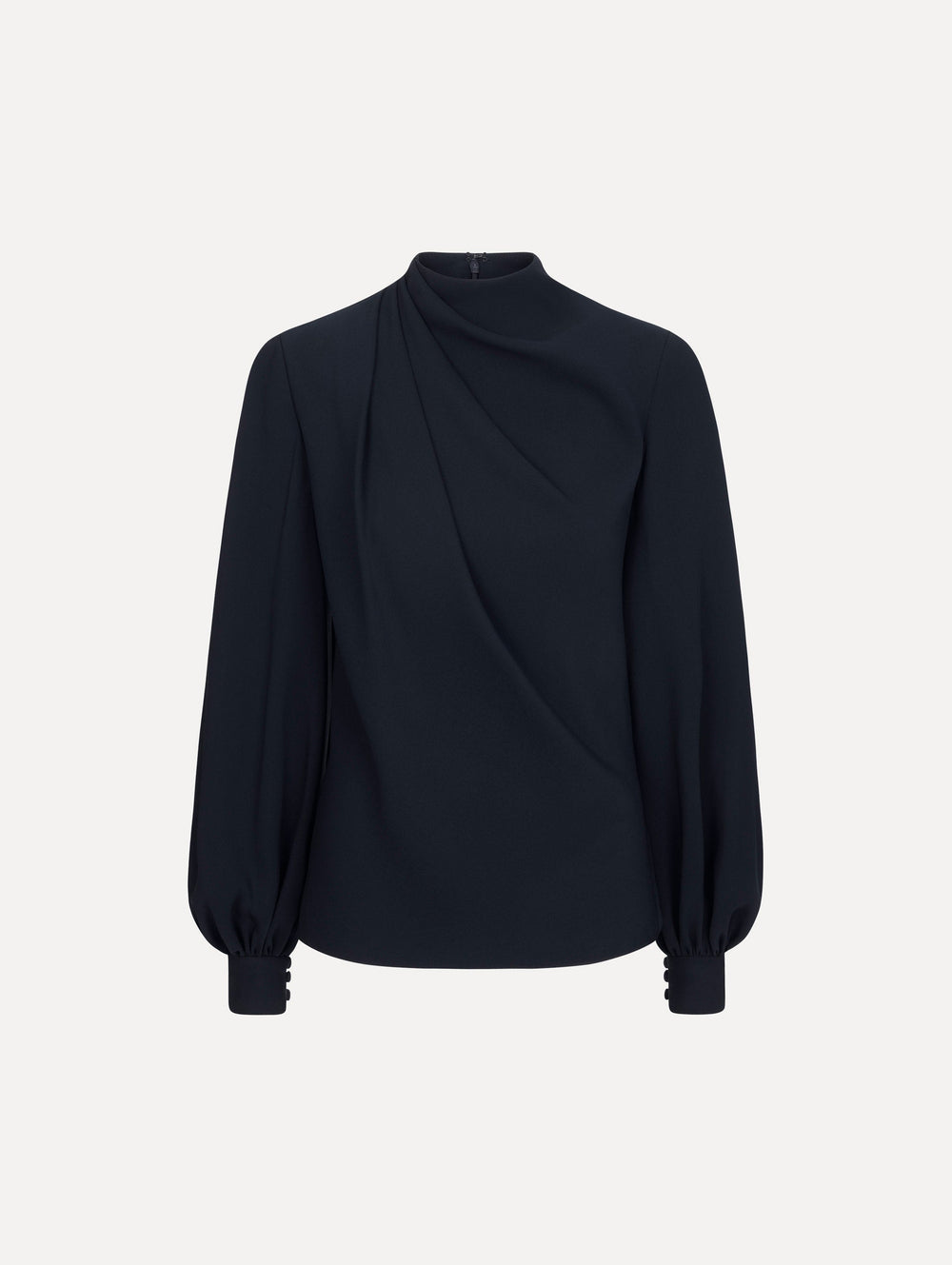 Oscar de la Renta Draped Georgette Blouse