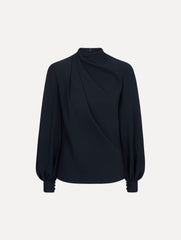 Oscar de la Renta Draped Georgette Blouse