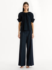 Oscar de la Renta Gathered Silk Georgette Blouse