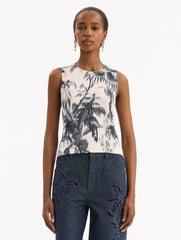 Oscar de la Renta Chiné Palm Leaves Tank
