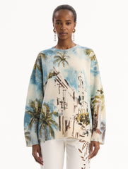 Oscar de la Renta Dominican Landscape Oversized Pullover