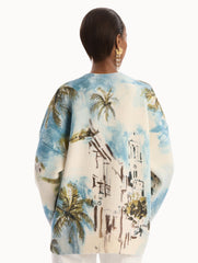 Oscar de la Renta Dominican Landscape Oversized Pullover