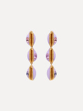 Oscar de la Renta Enamel Cowrie Shell Clip-On Earrings