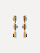 Oscar de la Renta Enamel Cowrie Shell Clip-On Earrings