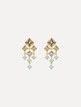 Oscar de la Renta Square-Cut Rhinestone Chandelier Clip-On Earrings