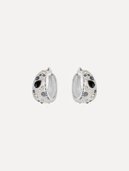 Oscar de la Renta Mixed Crystal Hoop Earrings