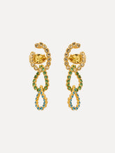 Oscar de la Renta Rhinestone Chain-Link Clip-On Earrings