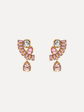Oscar de la Renta Fan Rhinestone Clip-On Earrings